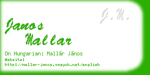 janos mallar business card